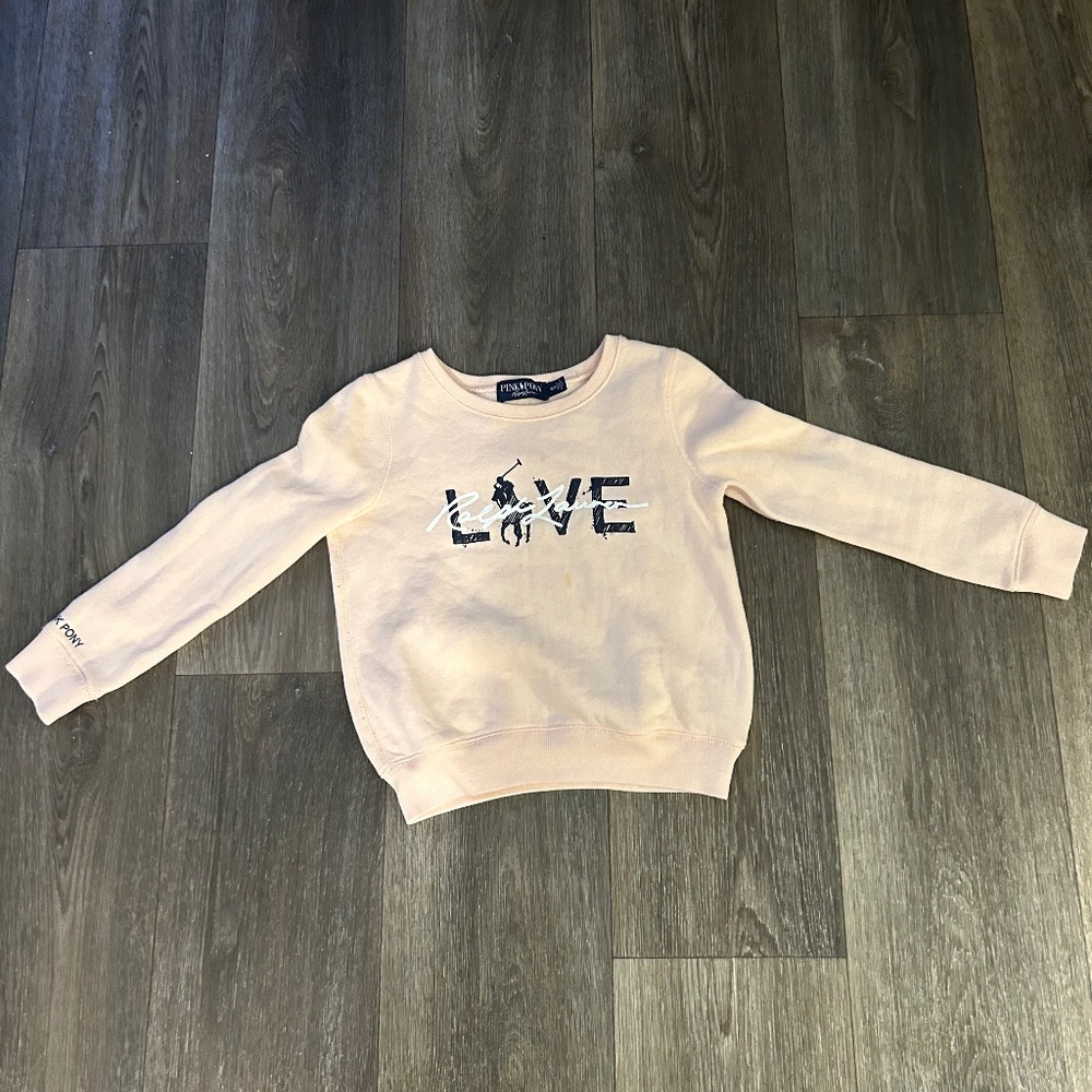 Ralph Lauren Pink Pony Pink Fleece Sweatshirt
